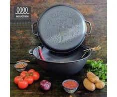 Maysternya KAZANAS WOK 15 l su ketaus dangčiu keptuvė