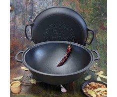 Maysternya KAZANAS WOK 8L su GRILL ketaus dangčiu keptuvė | T405CPGr