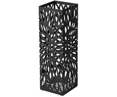 Metalinis skėčių laikiklis, modernus kvadratinis stovas su 4 kabliukais ir nuimamu padėklu, 15.5x15.5x49 cm
