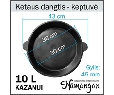 Namangan Dangtis / keptuvė iš ketaus 10l Užbekiškam kazanui