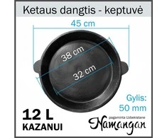 Namangan Dangtis - keptuvė iš ketaus 12L Uzbekiškam kazanui
