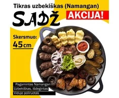 Namangan Užbekiška šlifuota keptuvė (Sadž) 45cm