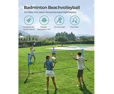 Nešiojamas badmintono ir teniso tinklas su reguliuojamu aukščiu, 400x155x103 cm