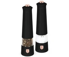 Pipirų ir druskos elektrinių malūnėlių komplektas (2 vnt.) Berlinger Haus Juodas Rose Collection BH-9499