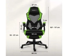 Žaidimų kėdė Huzaro Combat 3.1 Pixel | juodos, žalios spalvos