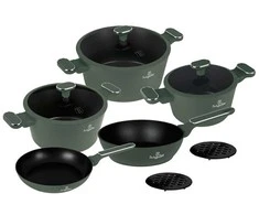 Puodų komplektas (10 dalių) Berlinger Haus BH-8207 Matte Žalias