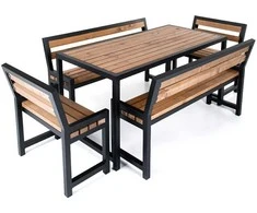 Sodo baldų komplektas «Garden 4 Comfort», 148x76x75 cm, stalas + 2 suoliukai su atlošu