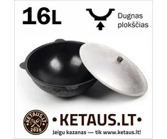 Užbekiškas kazanas 16 L (Namangan) plokščias dugnas