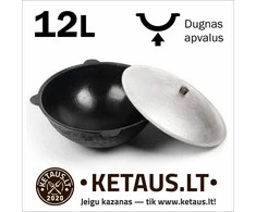 Užbekiškas poliruotas kazanas 12L (Namangan) apvalus dugnas (su pažeista pakuote) (Pažeista pakuotė)