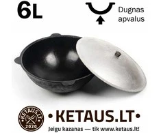 Uzbekiškas poliruotas kazanas 6L (Namangan) | apvalus dugnas