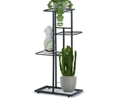 Vilde Juoda metalinis gėlių stovas 4 pakopų 80 cm