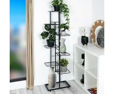 Vilde Juoda 8 pakopų metalinis gėlių stovas 142cm
