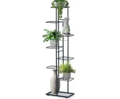 Vilde Juoda 8 pakopų metalinis gėlių stovas 142cm