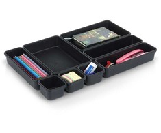Storage Solutions Vilde Rašomojo stalo stalčių organizatorius juodas modulinis 8 vnt.