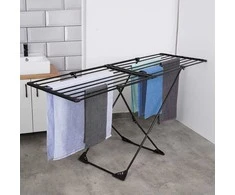 Vilde Skalbinių džiovykla metalinė juoda pailginama XXL 110-189 cm