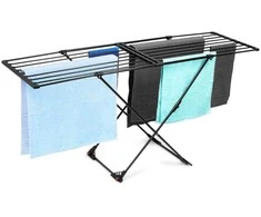 Vilde Skalbinių džiovykla metalinė juoda pailginama XXL 110-189 cm