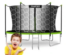 12 pėdų / 374 cm sodo batutas su vidiniu tinklu ir kopėčiomis „Neo-Sport“