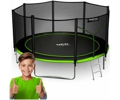 13 pėdų / 404 cm sodo batutas su lauko tinklu ir kopėčiomis „Neo-Sport“