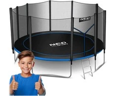 15 pėdų / 465 cm sodo batutas su lauko tinklu ir kopėčiomis „Neo-Sport“