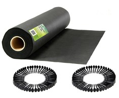Sodo agrotekstilė 1,6 m x 50 m + 100 Plonos kaiščių