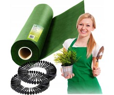 Sodo agrotekstilė 1,6 m x 50 m 90 g/m2 + 100 „Plonos“ smeigtukų - žalia