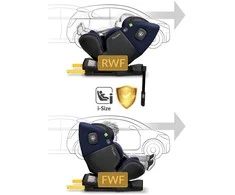 „Nukido Aero Line“ automobilinė kėdutė, juoda/tamsiai mėlyna, 0-36 kg, ISOFIX