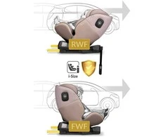 Nukido Aero Line automobilinė kėdutė, smėlio spalvos, 0-36 kg, ISOFIX