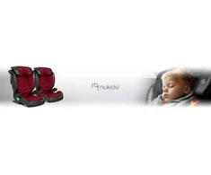 Automobilinė kėdutė Nukido Louis juoda - raudona, 15-36 kg ISOFIX