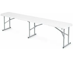 Sulankstomas sodo suolas maitinimo reikmėms, 180 cm, baltas, „Plonos“