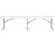 Sulankstomas sodo suolas maitinimo reikmėms, 180 cm, baltas, „Plonos“