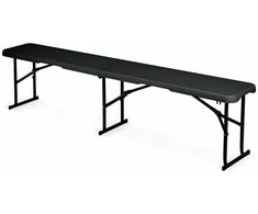 Sulankstomas sodo suolas maitinimo reikmėms, 180 cm, juodas, „Plonos“