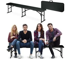 Sulankstomas sodo suolas maitinimo reikmėms, 180 cm, juodas, „Plonos“