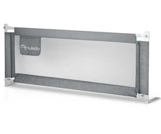 Lovos apsauginis turėklas, apsauginiai varteliai, spyna, 160 cm, Nukido NK-227, pilkas