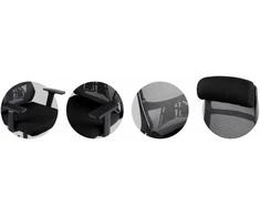Biuro kėdė su tinklelio atlošu, ergonomiško dizaino, reguliuojamo aukščio, juoda vadovo kėdė, patogi kompiuterio kėdė namų biurui