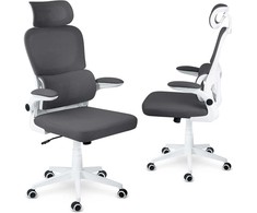 Biuro kėdė su tinklelio atlošu, ergonomišku dizainu, reguliuojamu aukščiu, supimo funkcija, patogus sėdėjimas namams ir biurui