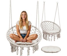 Sofotel Pakabinamos sodo sūpynės BOHO, smėlio spalvos