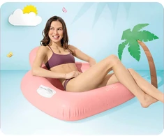 čiužinys fotel do pływania rožinė INTEX 56801