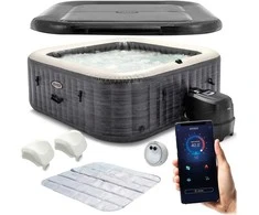 Intex Pripučiamas kubilas, 4 asmenų SPA su hidromasažu, nešiojamas sūkurinis baseinas, šildomas burbulinis SPA, lauko baseinas