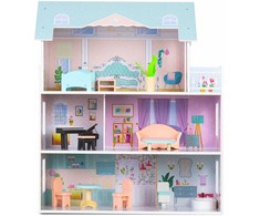 Didelis medinis lėlių namelis, 3 aukštų, Ricokids RK-878