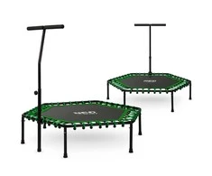 Neo-Sport Fitneso batutas, su rankena, 127 cm šešiakampis, žalias, vidaus batutas kardio treniruotėms