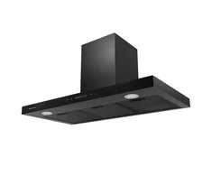 Berdsen 90 cm Juodas virtuvės gartraukis, galingas kamino gartraukis, moderni virtuvės ventiliacija, juodo stiklo valdymo pultas