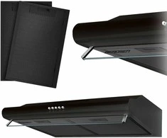 Po spintele montuojamas virtuvės gartraukis – 60 cm absorbcinis Berdsen BE-10-A juodas