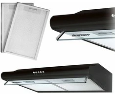 Gartraukis Virtuvinis gaubtas po spintele - 50 cm Berdsen BE-10-A absorberis juodas