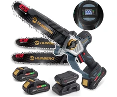 Akumuliatorinis grandininis pjūklas 2x2,0 Ah PRO 10" 8" Humberg HM-437