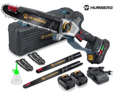 Akumuliatorinis grandininis pjūklas 2x2,0 Ah PRO 10" 8" Humberg HM-437