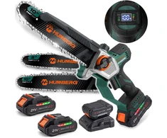 Akumuliatorinis grandininis pjūklas 2x2,0 Ah PRO 10" 8" Humberg HM-437