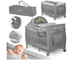Ricokids Kelioninė lovelė 125x65x78cm RK-242 pilka