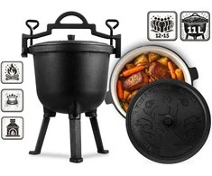 Ketaus emaliuotas puodas laužo kepsninei BD-481 348110 11 l