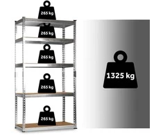 Metalinė sandėliavimo lentyna Humberg HR-853 183 x 90 x 40 cm sidabrinės spalvos