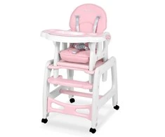 Ricokids Rožinė 5-in-1 kūdikio maitinimo kėdutė, daugiafunkcinė maitinimo kėdutė su reguliuojamu padėklu, supamoji kėdutė, paaukštinimas, vaikiška kėdutė 6-36 mėnesiams
